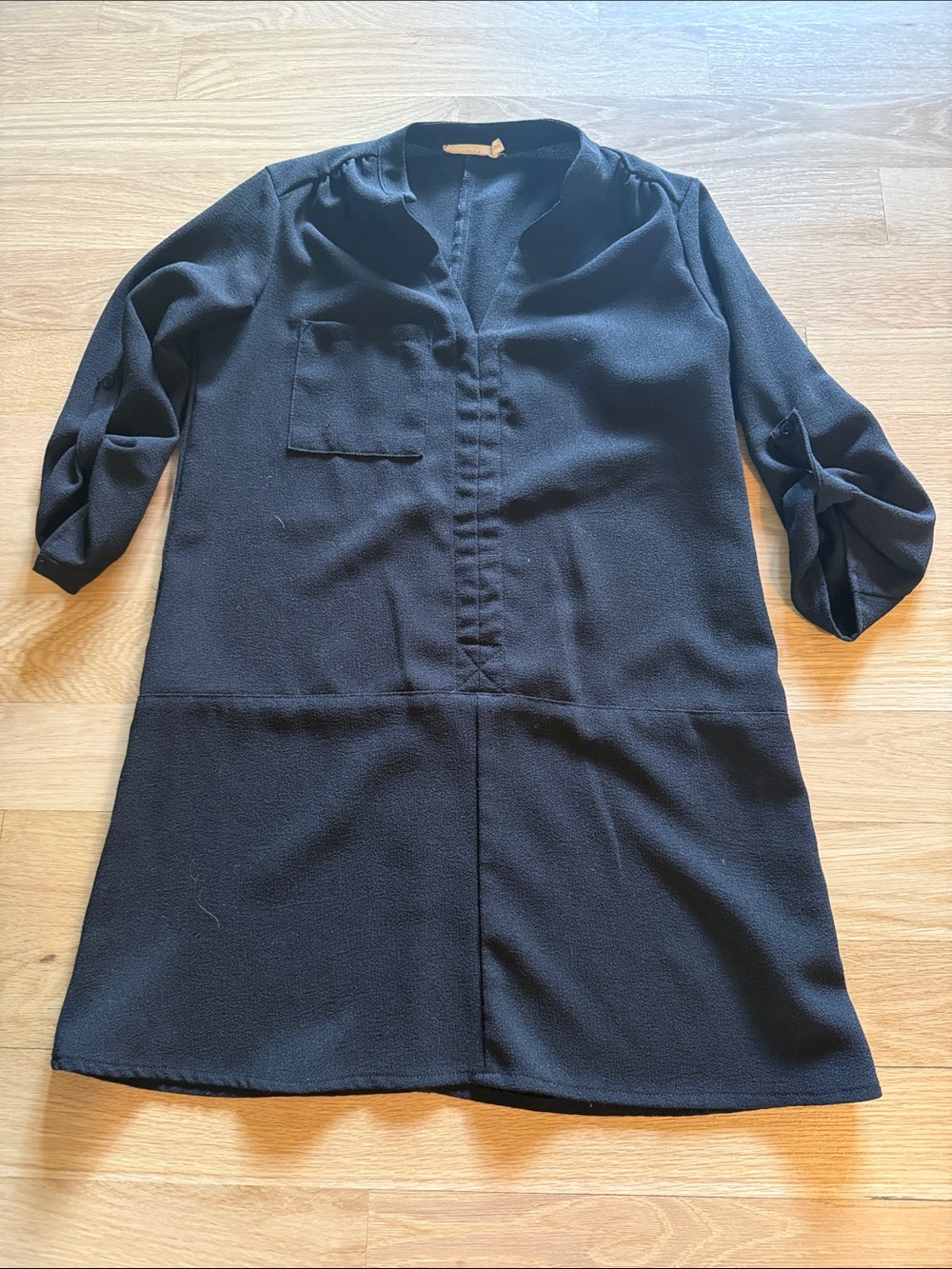 Lush Black Textured Dress